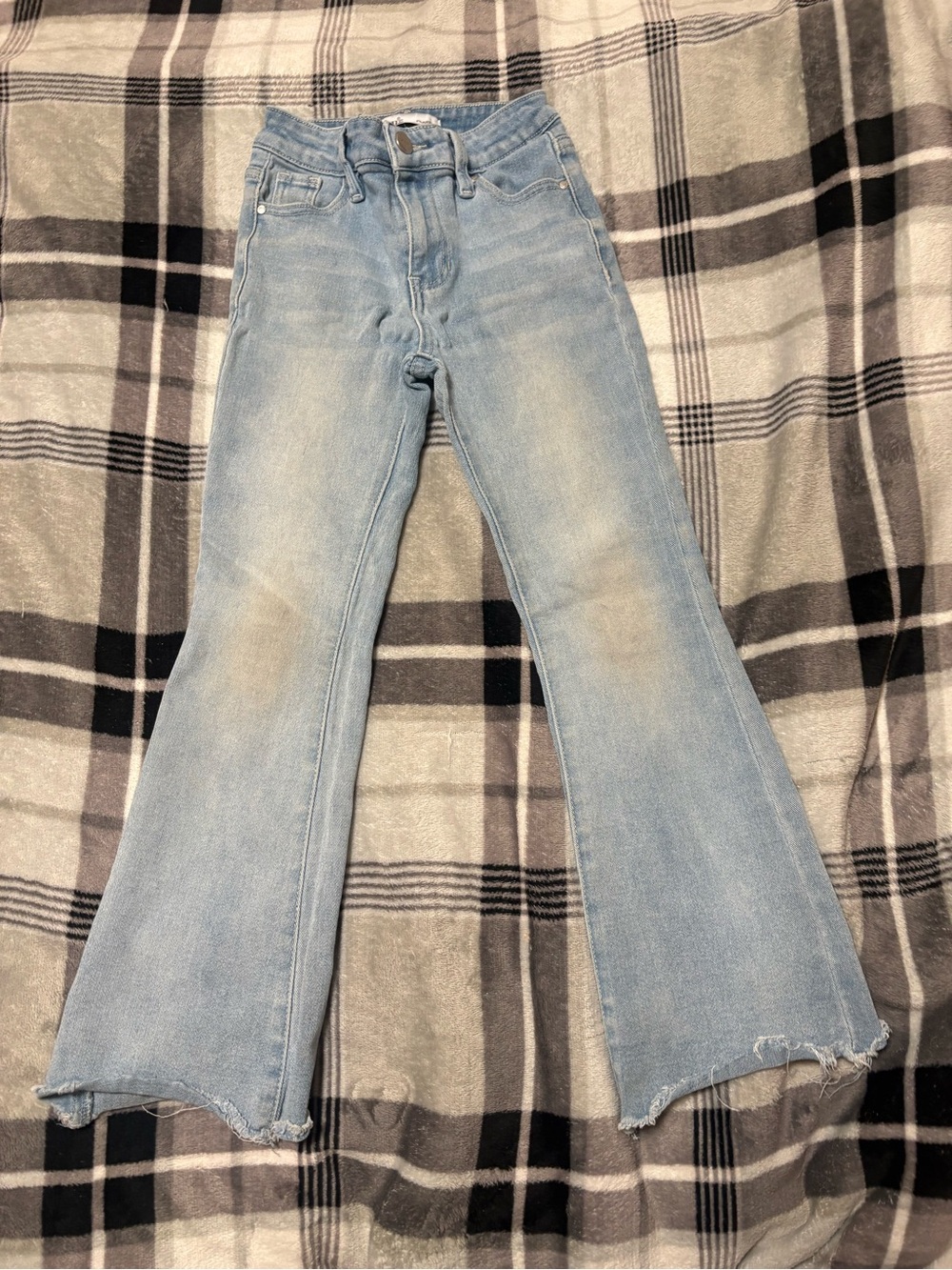 Light Wash Flared Girl’s Jeans - Casual Retro Style